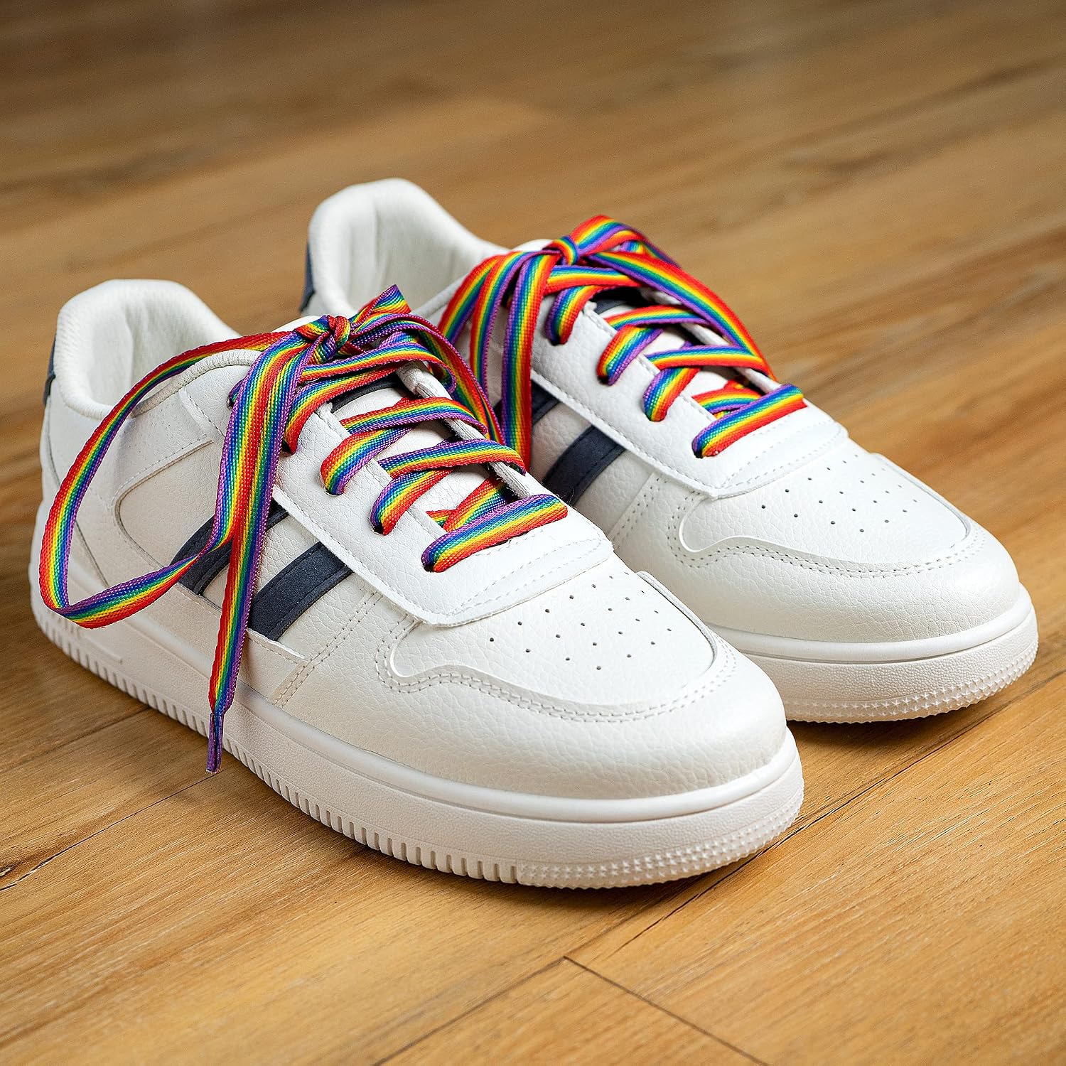 Gay Pride Rainbow Striped Shoelaces for Sneakers, Boots, Shoes and More - LGBTQ Accessories and Gay Pride Stuff