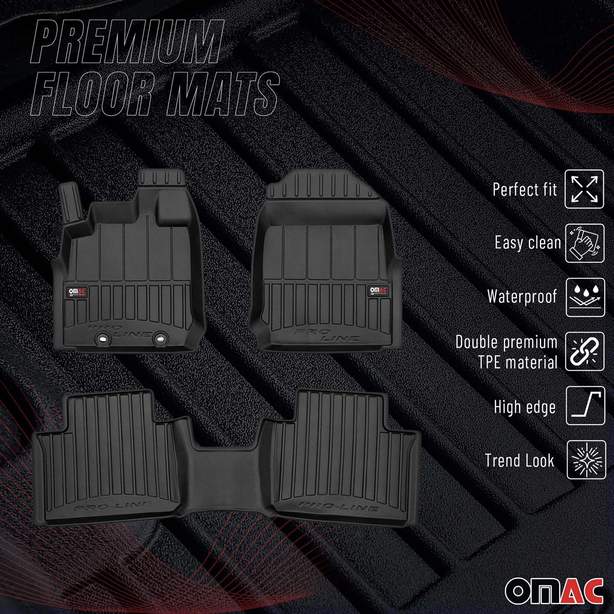Tapis de Sol 3D TPE Premium pour Isuzu D-Max III Cabine élargie 2019 à 2022, Revêtement de Sol pour Voiture, Intérieur antidérapant, Bords Hauts, Noir