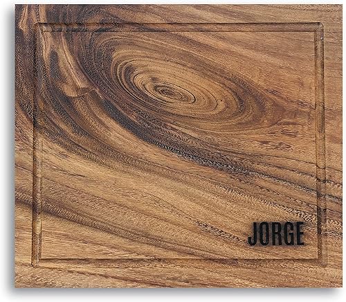 Miniatura 1 de Tierra de Fuego | Personalized Handmade real Parota Wood board, Custom BBQ/Chopping/Charcuterie Board, Engraved Wooden Plate | Regular