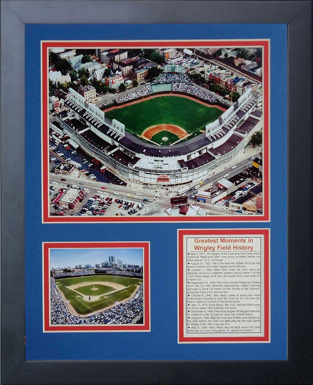Legends Never Die Wrigley Field Aerial Framed Photo Collage, 11x14-Inch