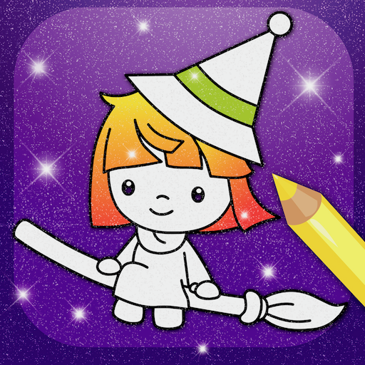Halloween Coloring: Funny Witch for kids