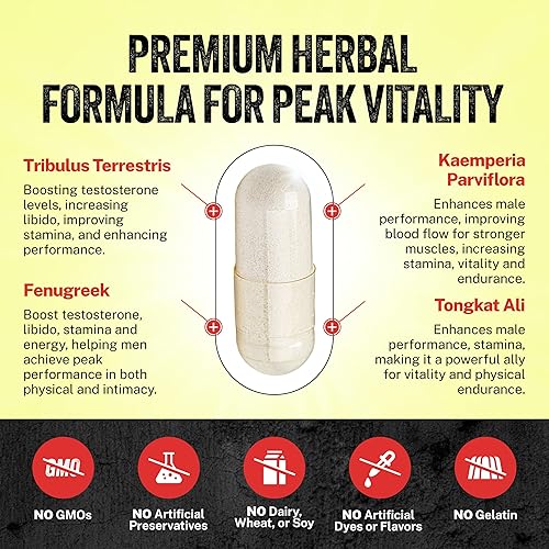 Miniatura 4 de Jadee Suplemento natural masculino para mejorar – Aumenta 2 pulgadas en 60 días de ampliación y píldoras de mejora masculina, promueve el tamaño, la