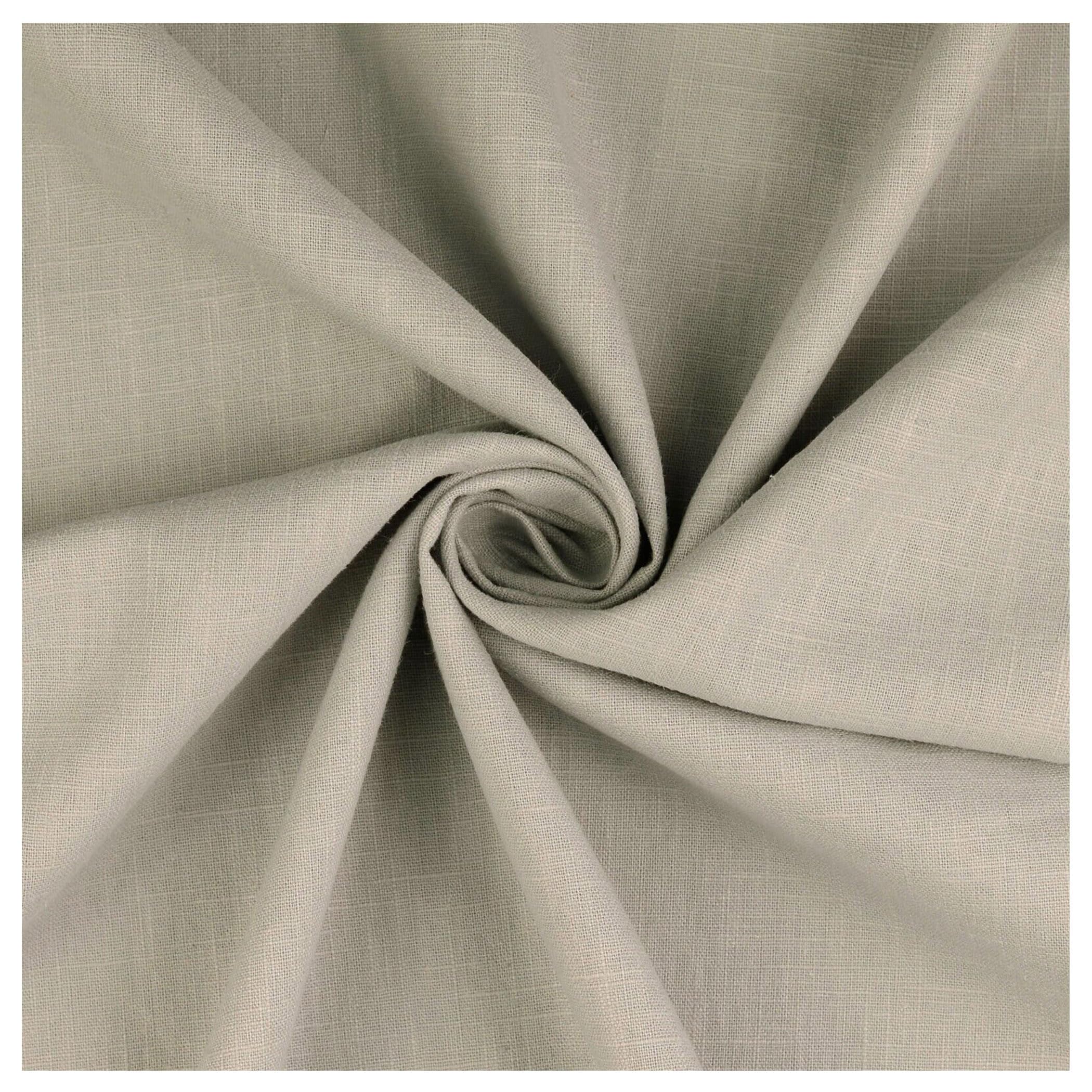 Premium Washed 100% Linen Fabric Soft Breathable Material Vintage Fashion Dressmaking Flax Bag Curtain Cushions Tablecloths | 300cm x 136cm (Pebble)