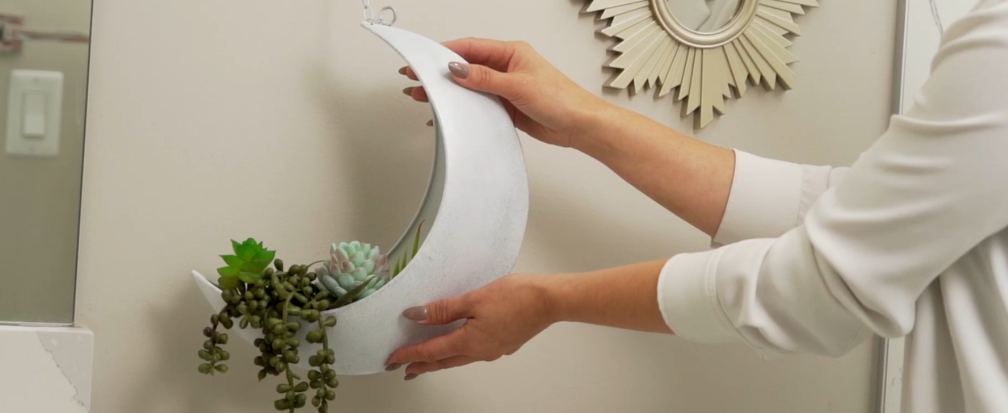 Hanging Moon Planter - Moms Day Gifts for Women - Moon Room Decor - Unique Planters for Succulents,Air Plant, Cactus, Artificial Plants- Plant Lover Gifts - Boho,Hippie, Witchy, Birthdays Gifts