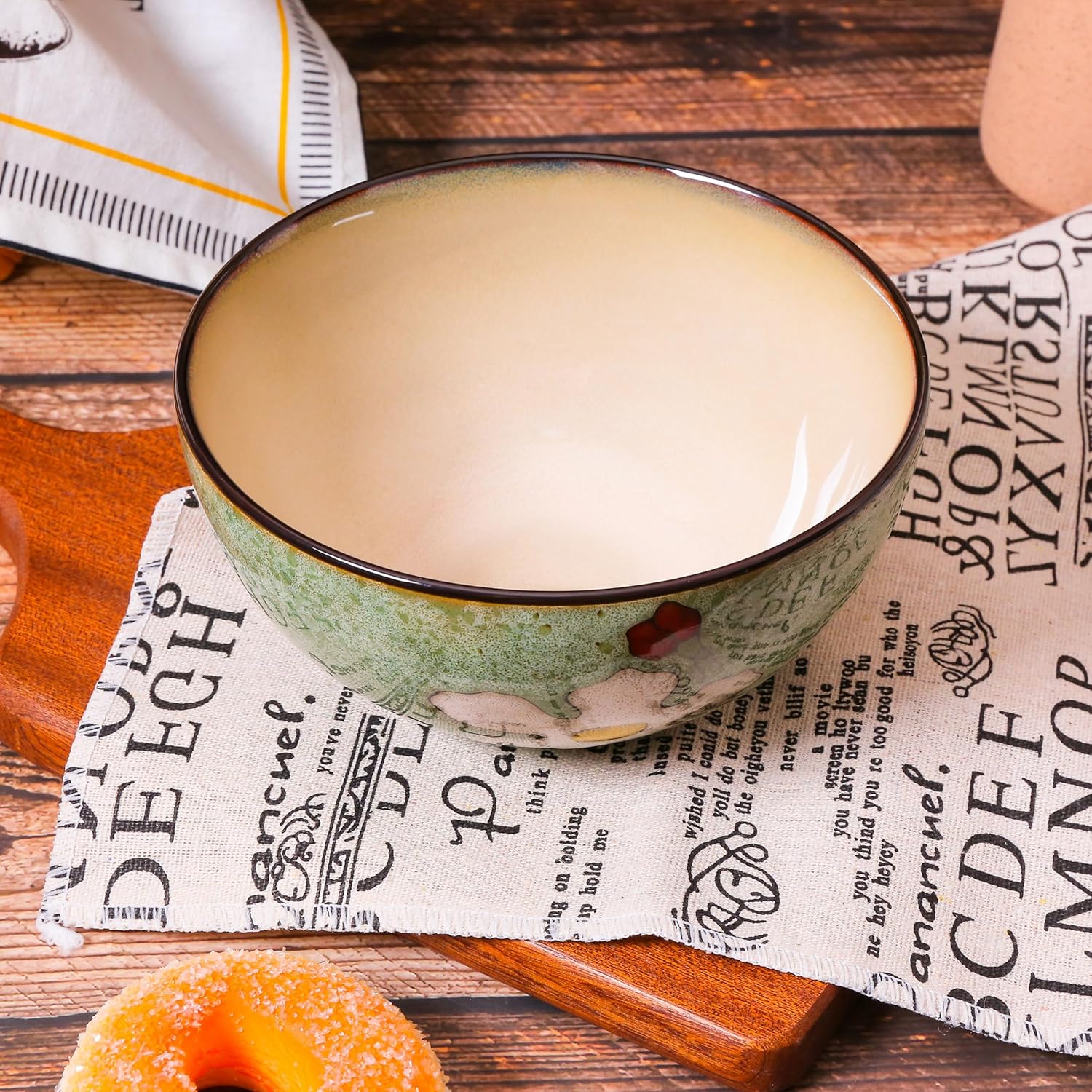 Ceramic Bowls Sets For Kitchen， 28 Ounce Mixing Bowls Ramen Bowl Set 6 Inch Soup Bowls Of 4 for Cereal, Salad, Pasta, Soup, Ramen, Serving etc，Dishwasher, Microwave Safe (4-piece set)