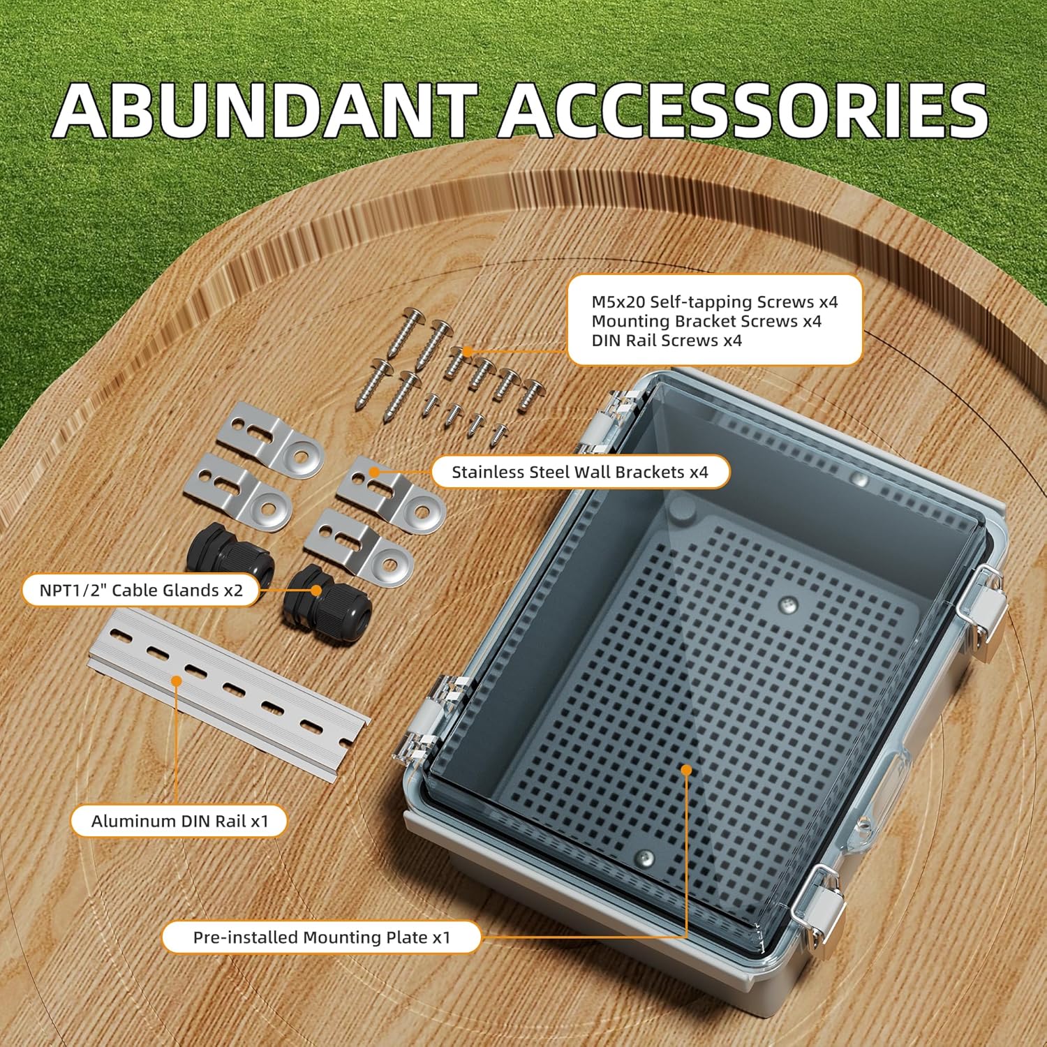 Joinfworld Outdoor WiFi Enclosure Weatherproof Locking Outdoor WiFi Box Plastic Waterproof Switch Router Enclosure Box 8.7x6.7x4.3 - Image 2