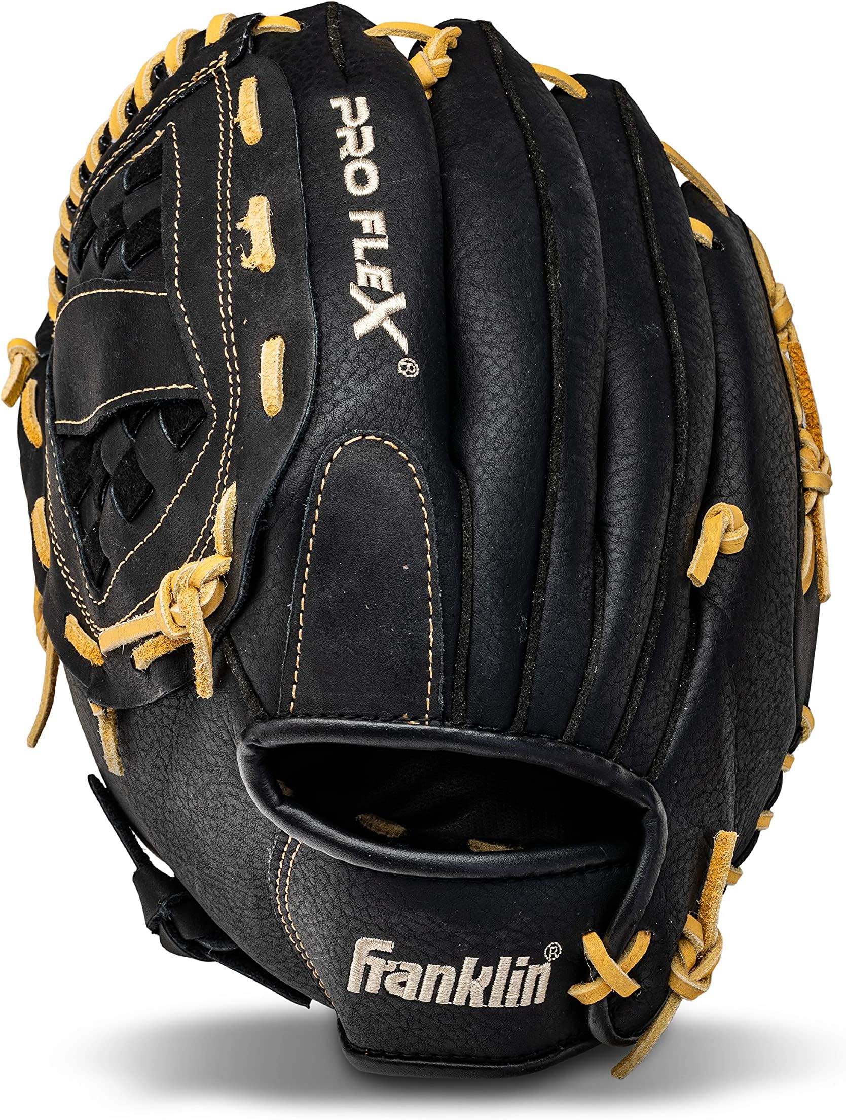 Franklin Sports Baseball Glove - Proflex Adult Baseball + Softball Glove - Outfield + Infield Mitt - Right and Left Handed Throw - Camel