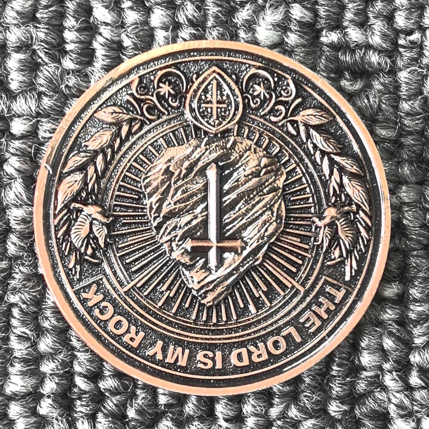 The Lord is My Rock Christian Challenge Coin with Psalms 18:2 Engraving Pocket Token