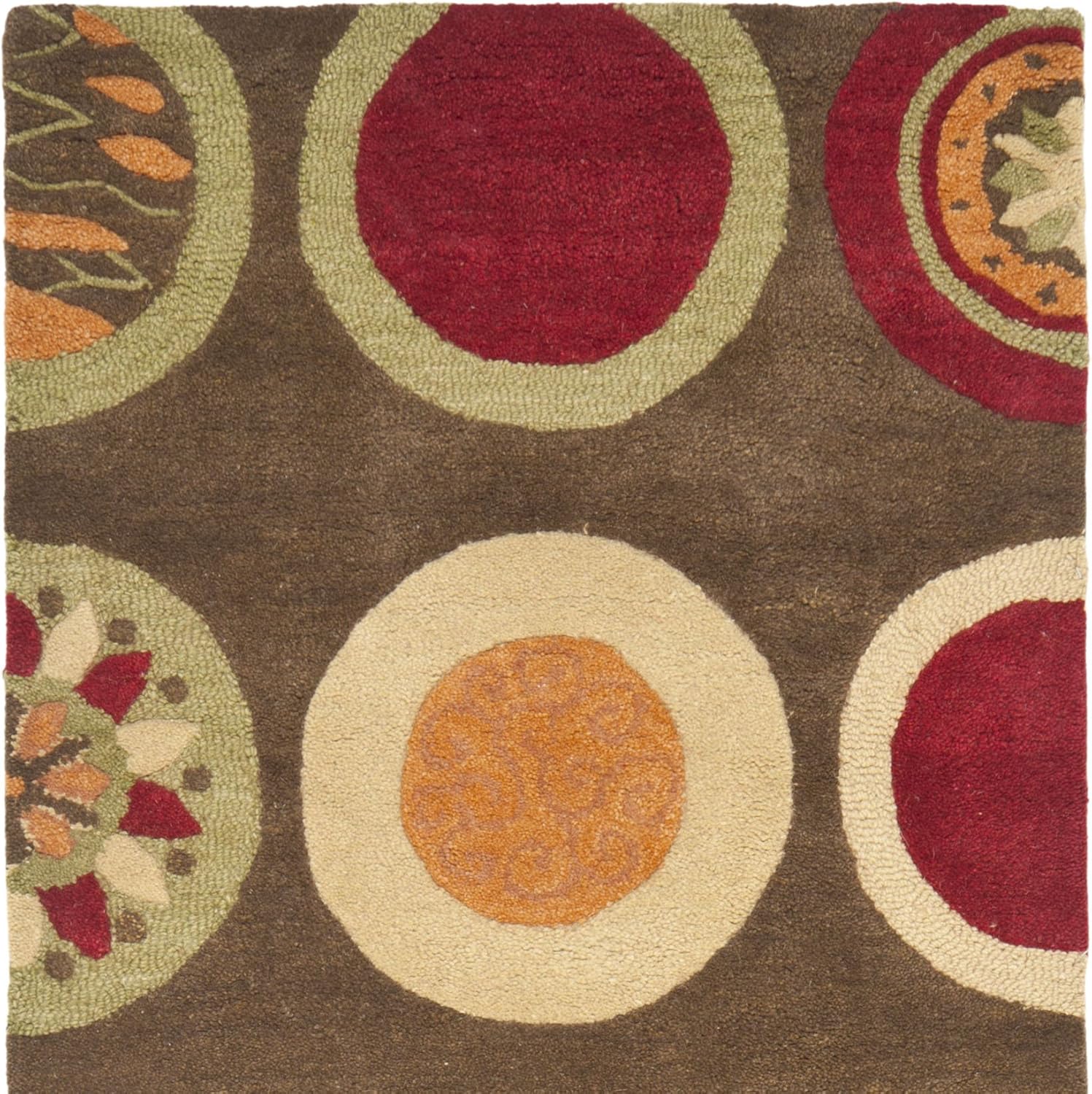 SAFAVIEH Soho Collection Runner Rug - 2'6" x 8', Brown & Multi, Handmade Wool, Ideal for High Traffic Areas in Living Room, Bedroom (SOH835A)