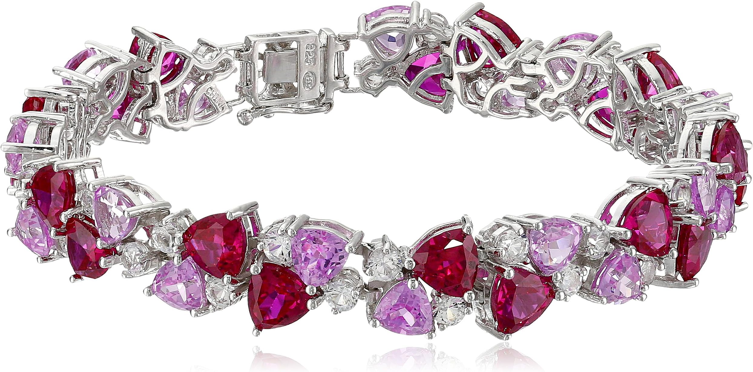 Sterling Silver Created Gemstones Bracelet, 7.25" (previously Amazon Collection)