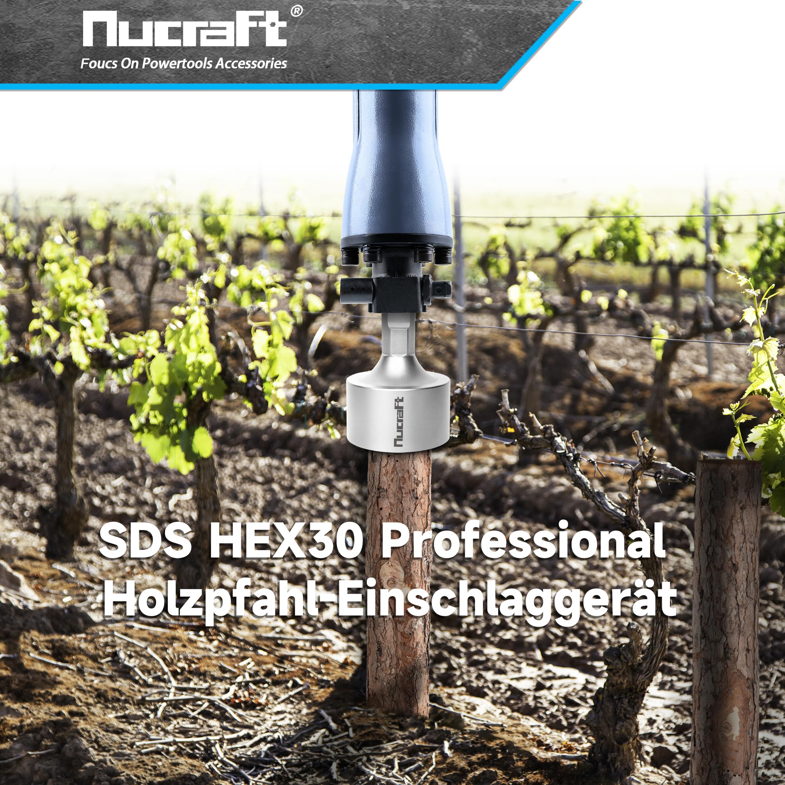 Nucraft Jack Hamme Star/Holzpflöcke Uderzak do paletowa picket (palić post driver) Napęd, Uderzak do pal, Ramiona SDS HEX Wsuwacz do paletowa drewniana do wbijania paletowa drewniana, 85x105x220mm, ud