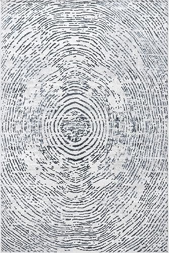 Miniatura 3 de nuLOOM Antonella - Alfombra abstracta moderna de laberinto de 5 x 8 pies, color azul