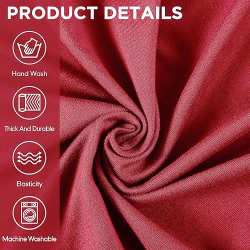 Miniatura 4 de Peryiter Juego de 3 fundas para muebles de sofá, sofá biplaza, sillón y sillón, ajuste elástico, sin arrugas, protector de muebles (rojo Navidad,