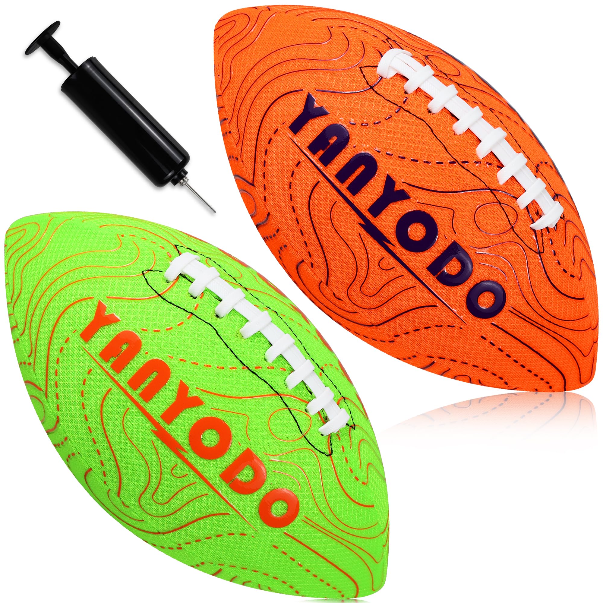 Pallone da calcio acquatico da piscina, spiaggia, confezione da 2, impermeabili, ottima presa per piscina, spiaggia, lago, parco, cortile, giochi all'aperto (taglia 6, arancione e verde)