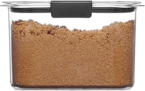 Rubbermaid Container, BPA-Free Plastic, Brilliance Pantry Airtight Food Storage, Open Stock, Brown Sugar (7.8 Cup)
