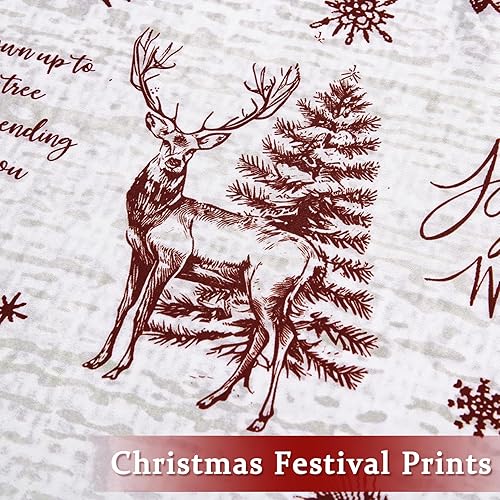 Miniatura 4 de CAROMIO Juego de funda de edredón de Navidad tamaño Queen, juego de funda de edredón estampado navideño, suave y transpirable para decoración de