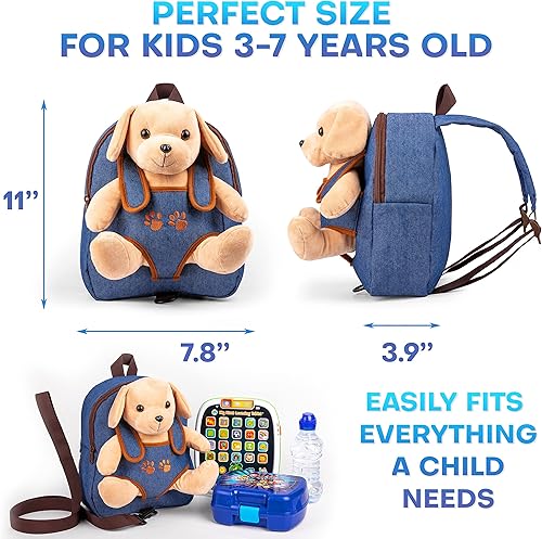 Miniatura 3 de Mochila de juguete para perros pequeños con correa para niños y niñas, de 2 a 5 años, con cachorro de peluche
