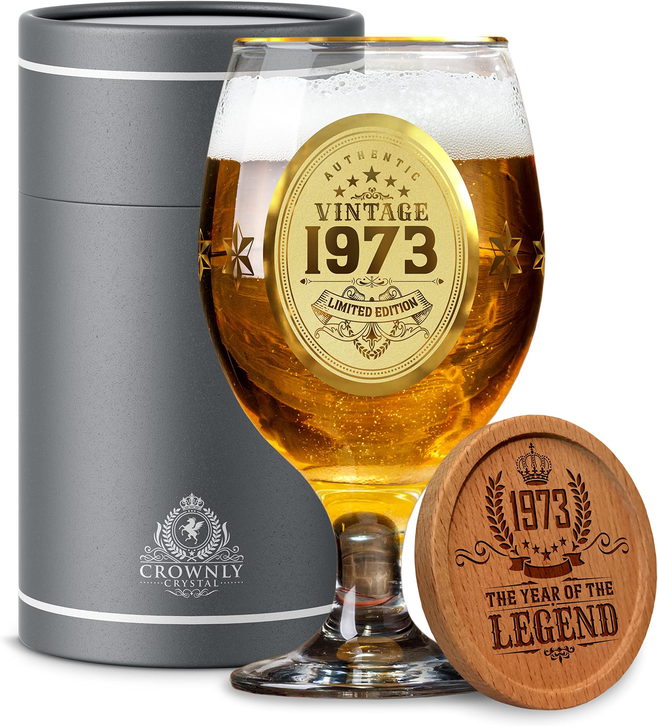 Kies®GIFT 1973 Beer Glass Gifts 50th Birthday Decorations Men Women Gift Beer Gifts For Men Happy Birthday Personalized Gifts 50th Birthday Decorations Women Vintage Decor Gift Ideas Beer Glasses