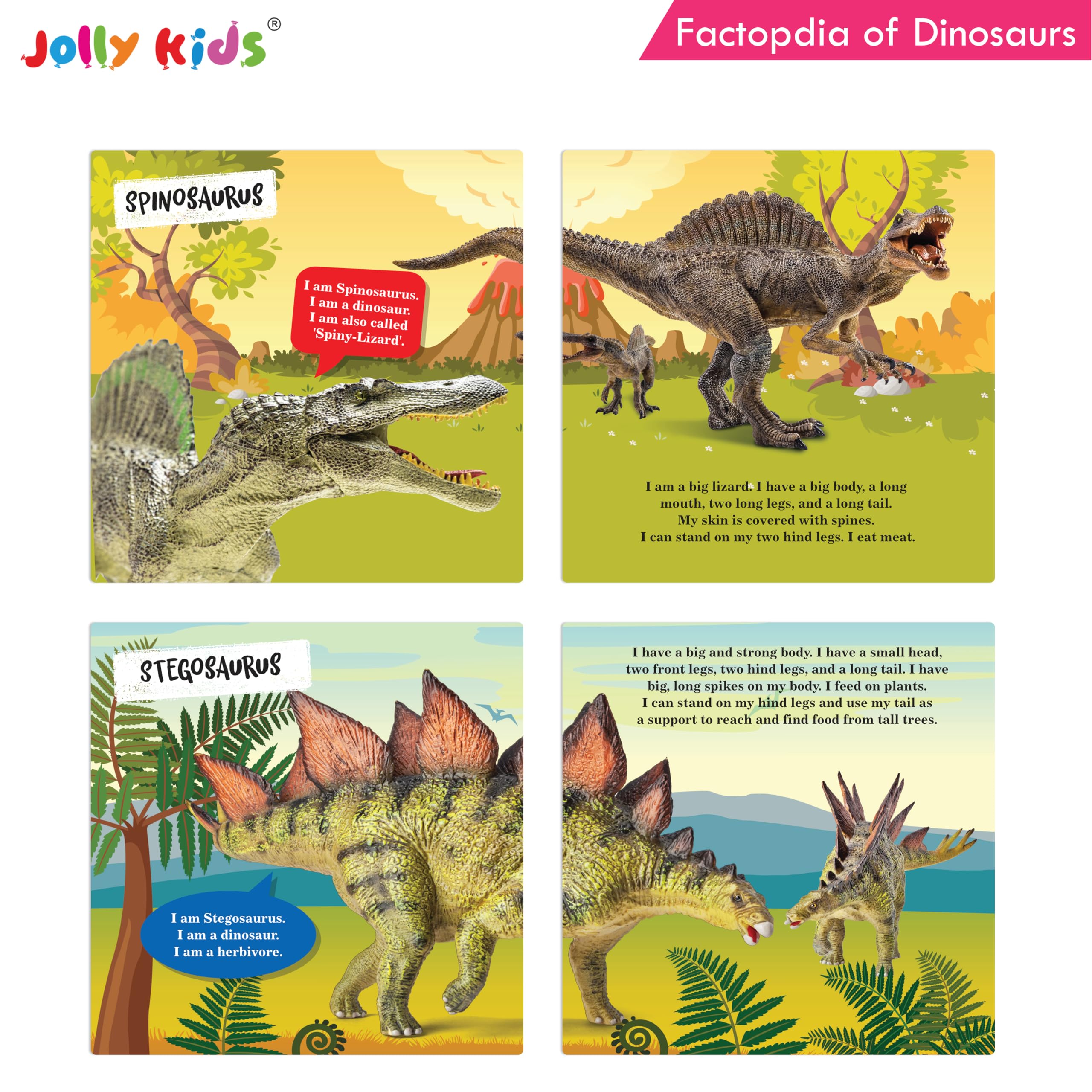 Jolly Kids Factopedia: Oceans And Dinosaurs Books Set of 2 For Young Readers Aged 3-8 Years| Learn About Whales, Sharks, Fossils, Spinosaurus And More! 3