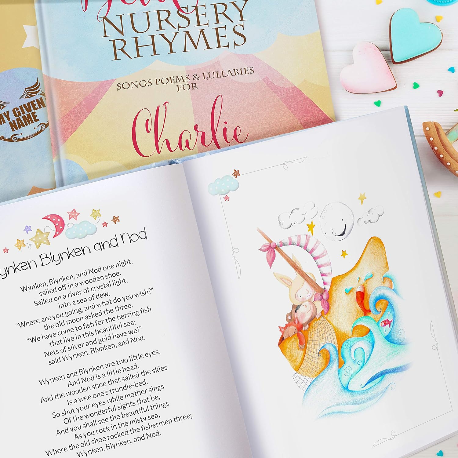 Personalized Baby or Toddler Book - Bedtime Nursery Rhymes & Poems Classic Hardcover Version