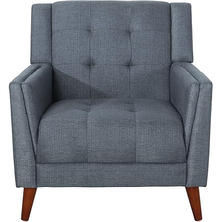 Christopher Knight Home Evelyn Mid Century Modern Fabric Arm Chair, Dark Gray, Walnut