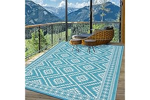 9x12 Teal Waterproof Outdoor Rug for Patio Clearance