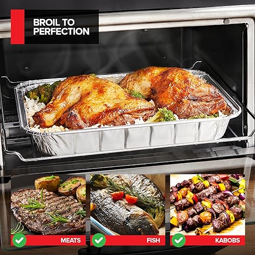 Miniatura 5 de Stock Your Home Paquete de 25 mini sartenes para horno tostador, porción individual, para uso personal y dormitorios, 8.5 x 6 pulgadas, ideal para