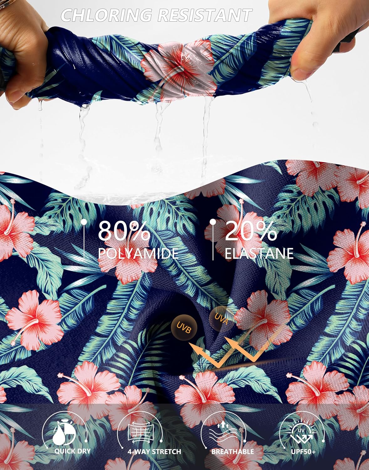 G Gradual Women's High Waisted Swim Board Shorts 11" Knee Length Beach Swimming Long Shorts for Women with Pockets Liner - Image 6