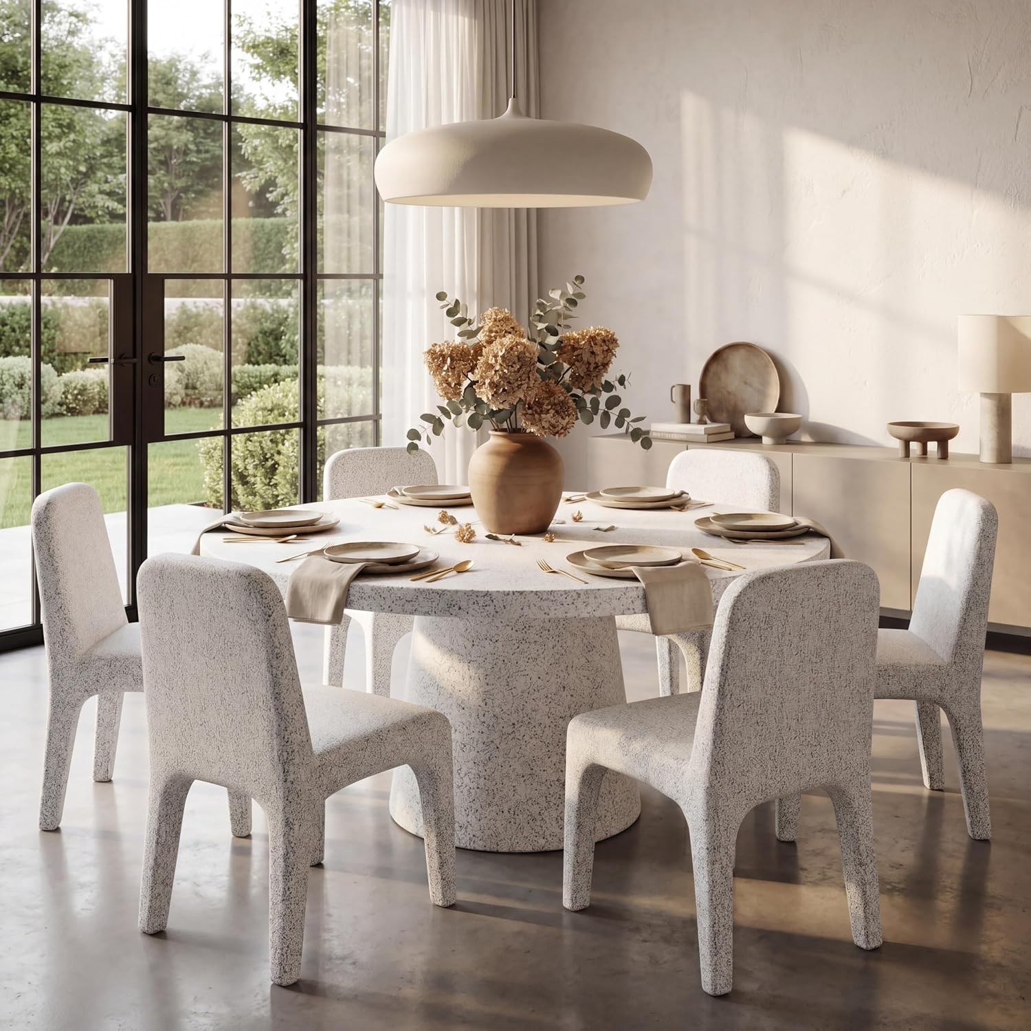 SAFAVIEH Couture Collection Maricelle White Boucle/Black Dining Chair Set of 2 (Fully Assembled)