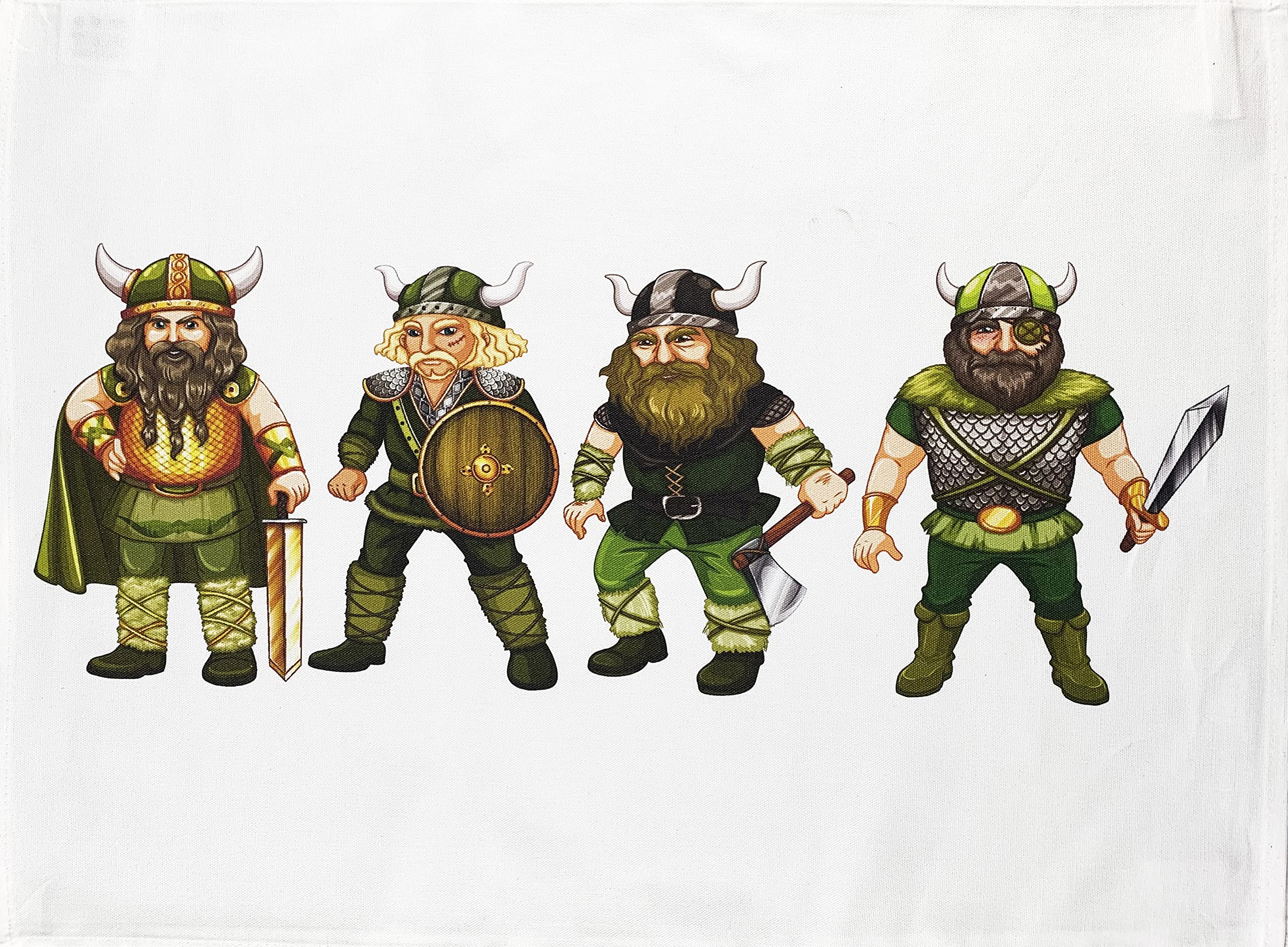 Half A Donkey White The Vikings Large Cotton Tea Towel