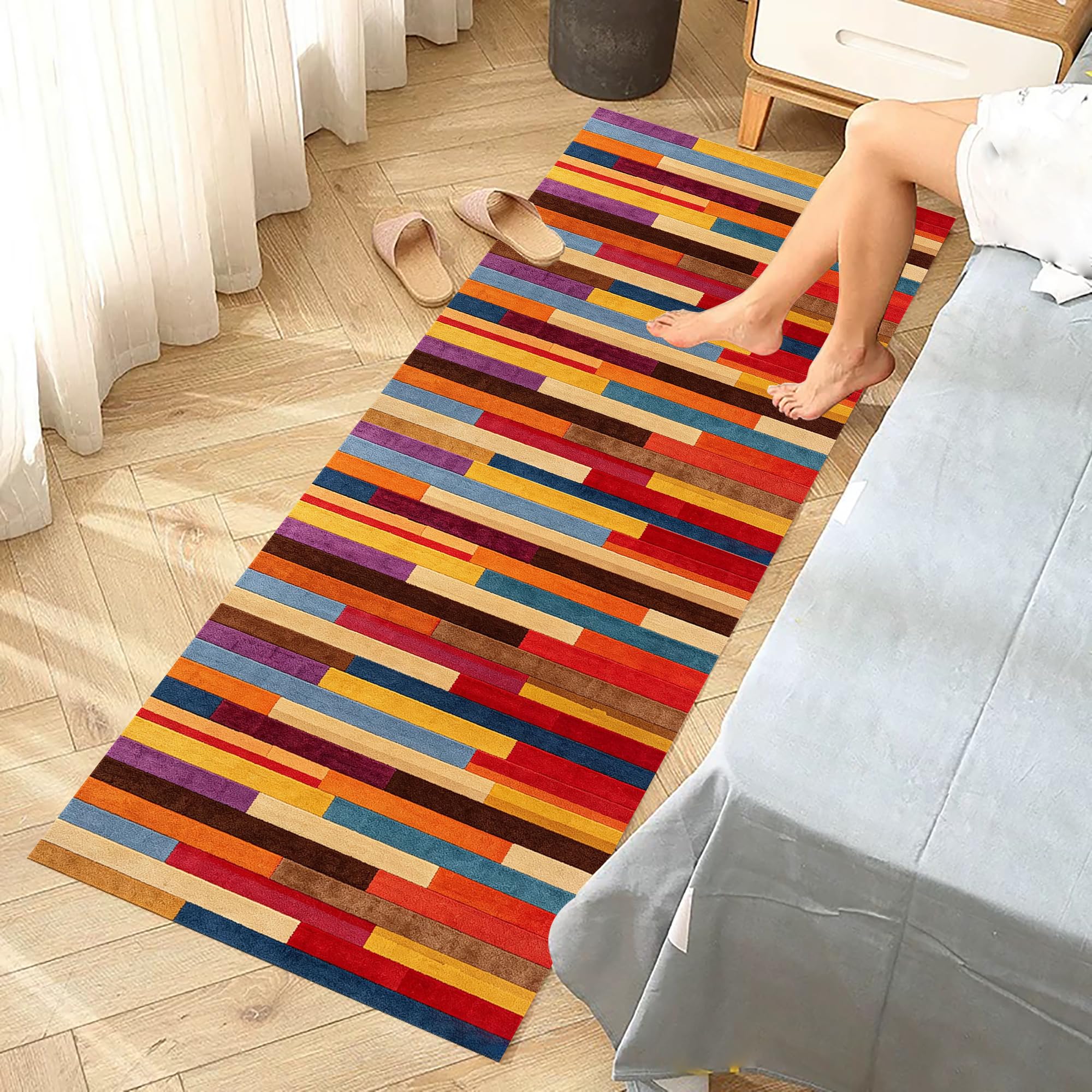 Dywany do przedpokoju i kuchni, dywan kuchenny zmywalny antypoślizgowy, 110 x 400 cm dywan biegacz, dywan do salonu sypialni, wąski dywan długi korytarz, dywaniki kuchenne