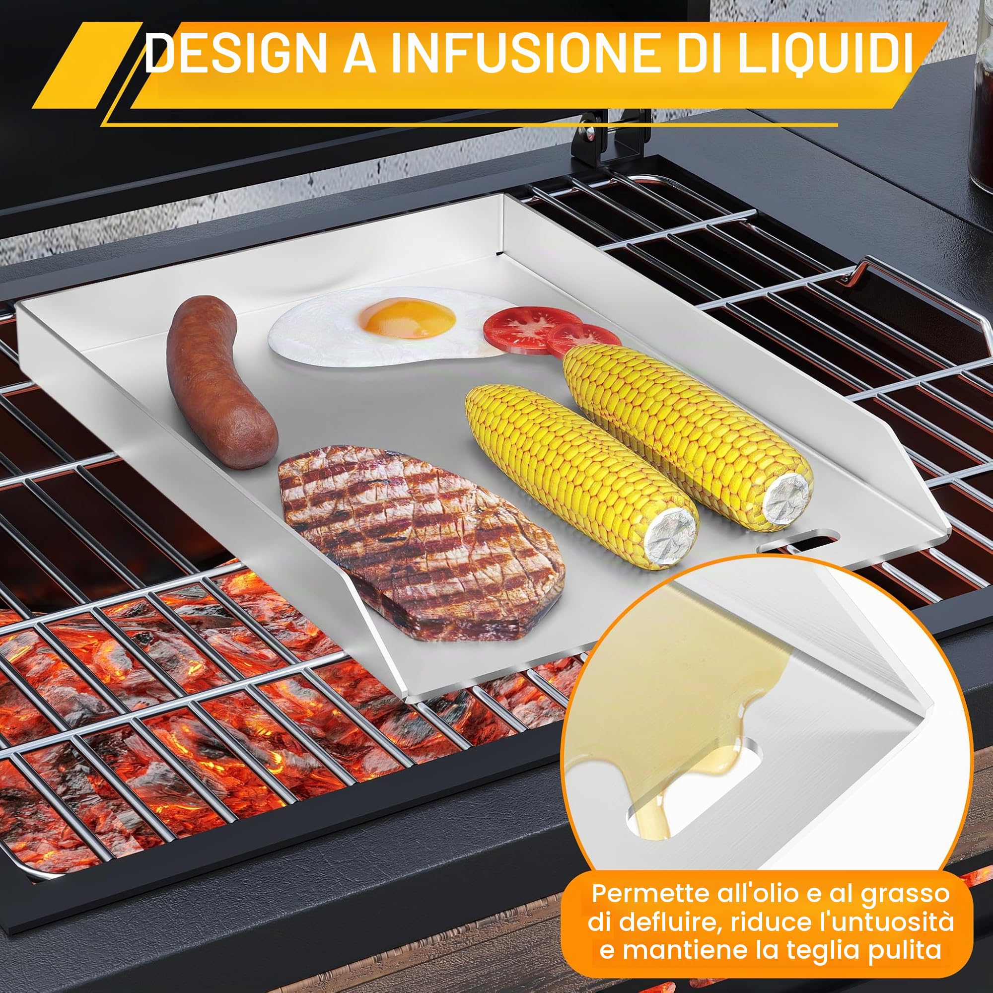 FIVMEN Plancha, piastra per barbecue in acciaio inox, 30 x 20 cm, universale, con 2 spatole, piastra in acciaio inox, per barbecue, barbecue a gas, griglia a carbonella