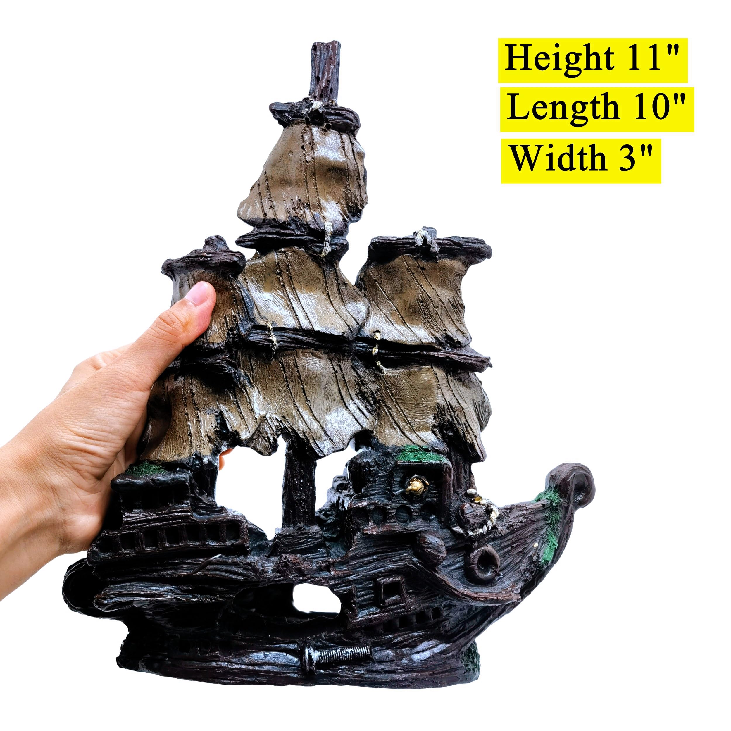M2cbridge Aquarium Decor Castle Shipwreck Ornament Underwater Landscape(Galleon) - Image 4