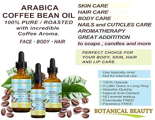 Miniatura 4 de Aceite de grano de café.100% puro con increíble aroma de café para cara, cuerpo, manos, pies, uñas, cabello y labios. Reductor de arrugas,