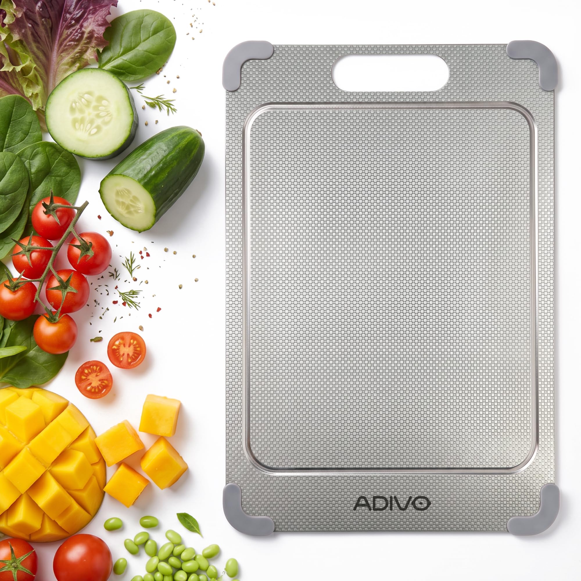 Adivo 100% Pure Titanium Cutting Board for Kitchen, 15.3x11 Inch, Large