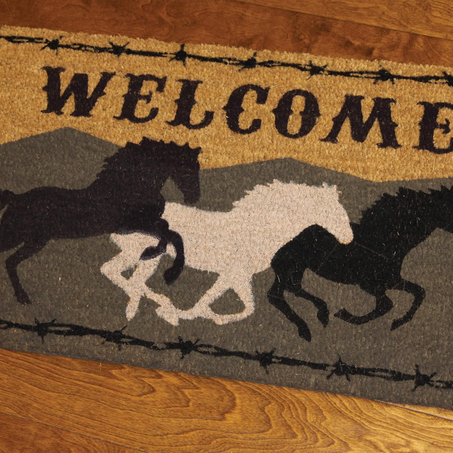 Rivers Edge Products 30" x 18" Coir Door Mat - Fade-Resistant Welcome Mat with Non-Slip Backing - Decorative Indoor Outdoor Rug for Home, Front Porch, Entryway, Patio, Cabin -