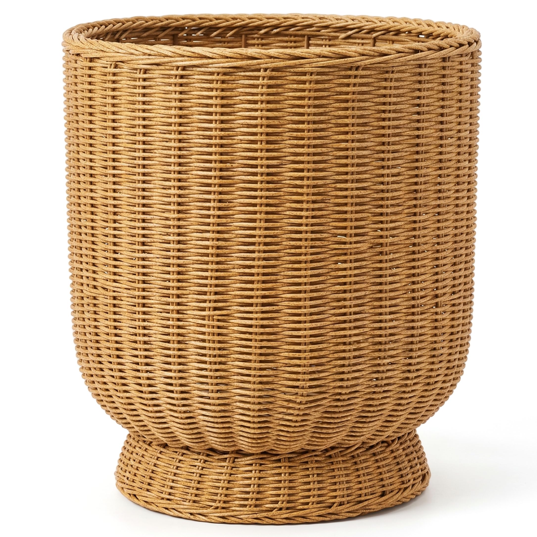 Ginwrek Plant Basket Wicker Planter, Handwoven Plant Basket Decorative Urn Planter Flower Holder for Indoor & Outdoor, Large