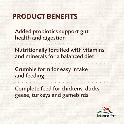 Miniatura 9 de Manna Pro 16 todas las crumbles de rebaño  16 de nivel de proteína  Crumbles completos para bandadas mixtas  Probióticos para apoyar la digestión