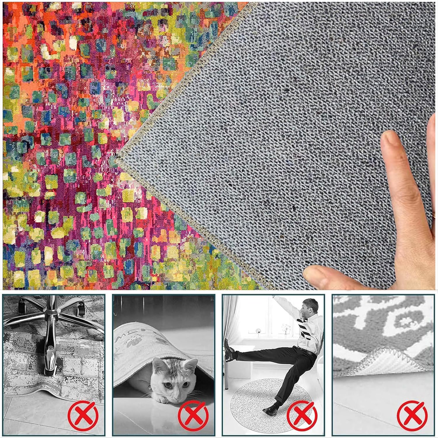 Tapis Chaise de Bureau Antidérapant, Tapis Protège-Sol pour Chaise à roulettes, Tapis de Sol Gaming pour Parquet et Sols Durs, Tapis de sous-Chaise de Bureau, Tapis de Sol pour Fauteuil 180 x 200 cm