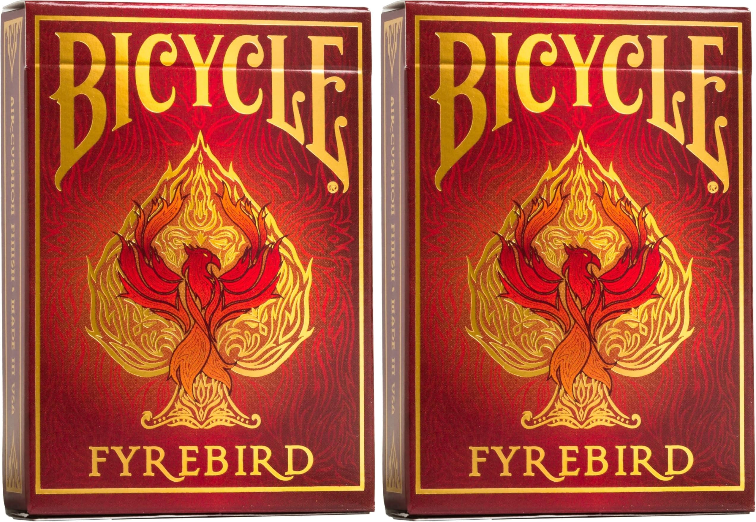 Bicycle Fyrebird Playing Cards - 1 Deck, Air Cushion Finish, Professional, Superb Handling & Durability, Great Gift For Card Collectors (Pack of 2)