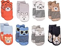 Little Me 8-Pack Adorable Animal Themed Baby Socks 0-12 Months - Soft Stretchy Comfort Gift Box