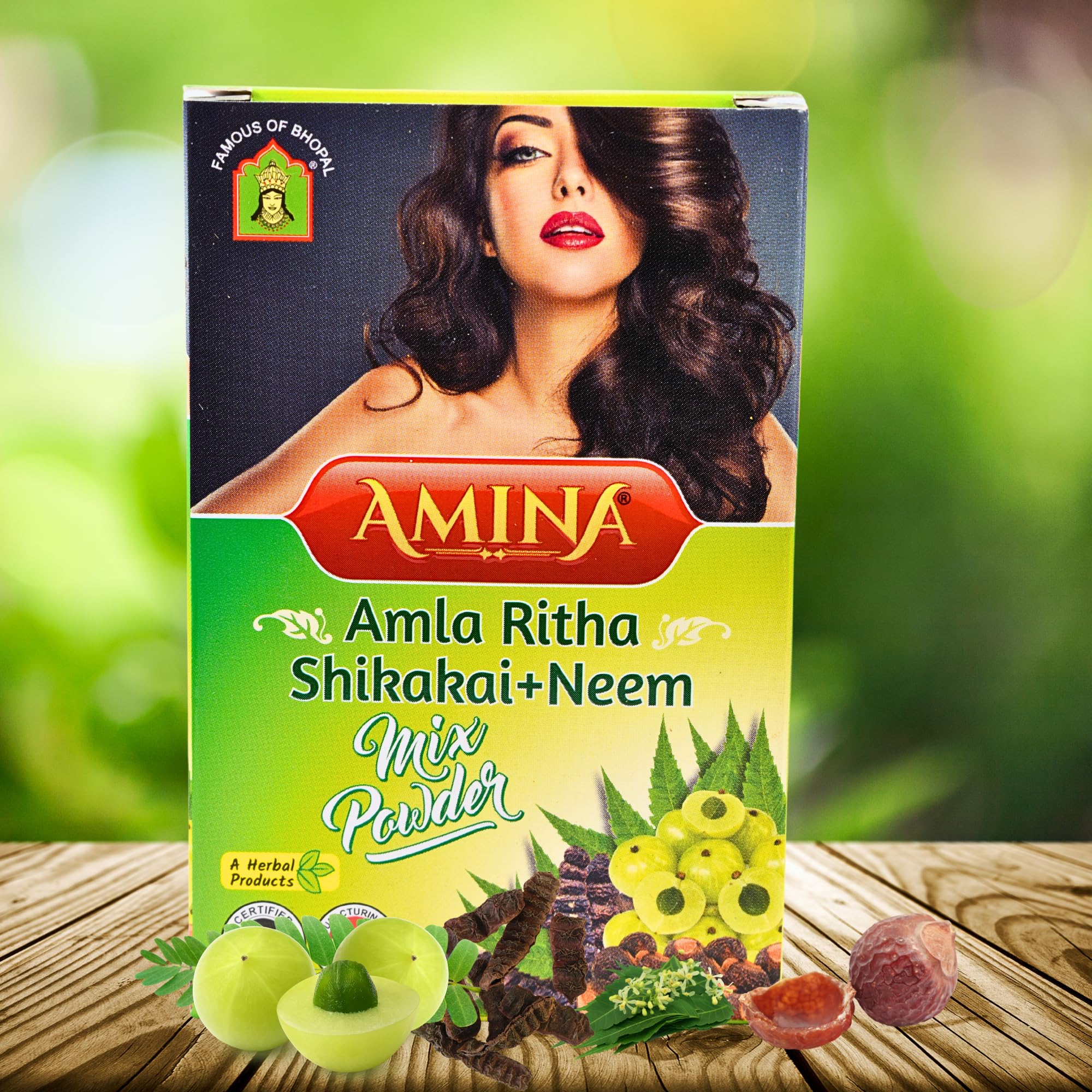 Amina Ritha Amla Shikakai Herbal Hair Cleanser Powder, 80g, 3-in-1 Formula-picture-21