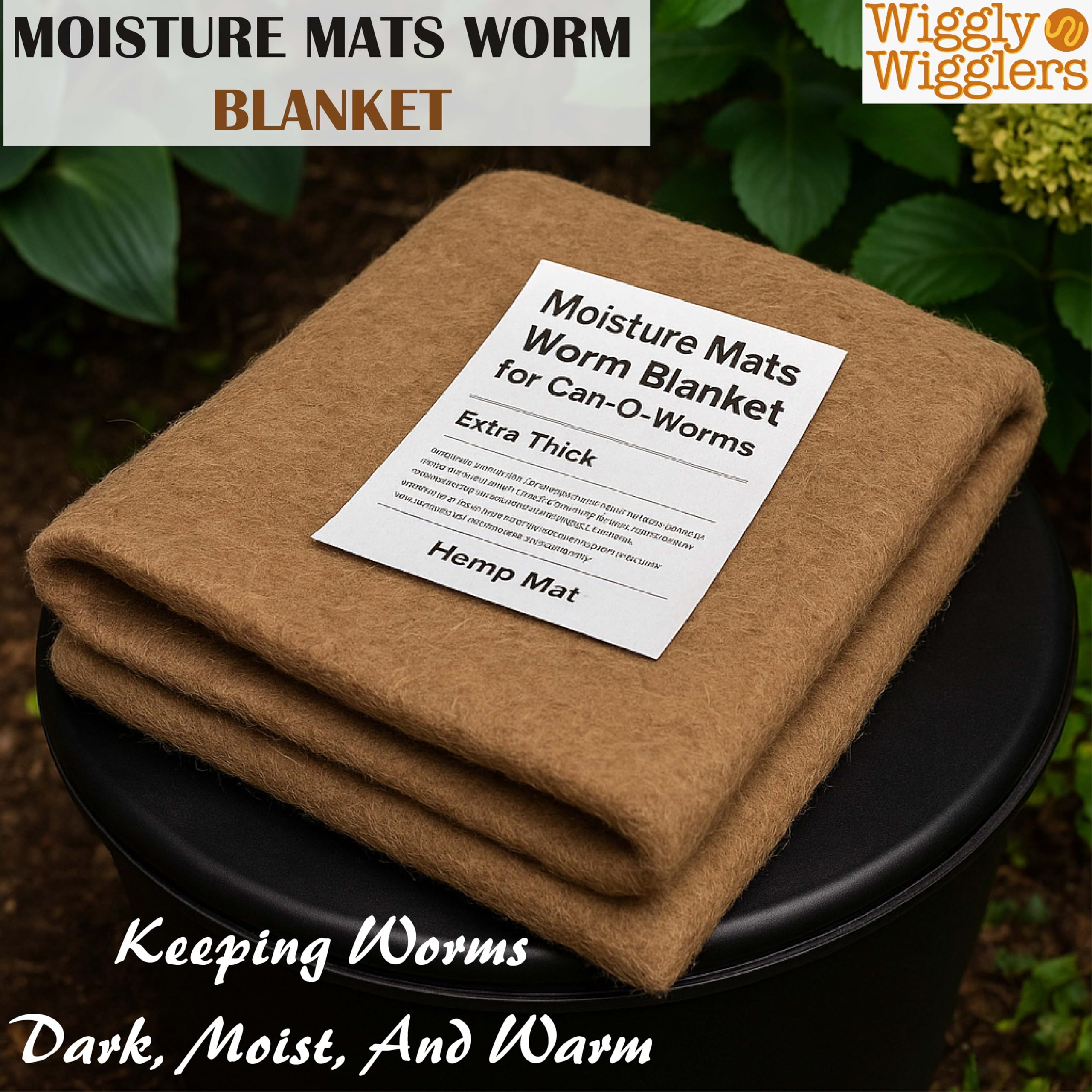 Wiggly Wigglers Thick Worms Mat for Can O Worms Fibre Blanket for Composting - Keeps Worms Dark, Moist & Warm| Wormery Accessory | Vermicomposting Blanket | Hemp Mat (Pack of 2) — view 2