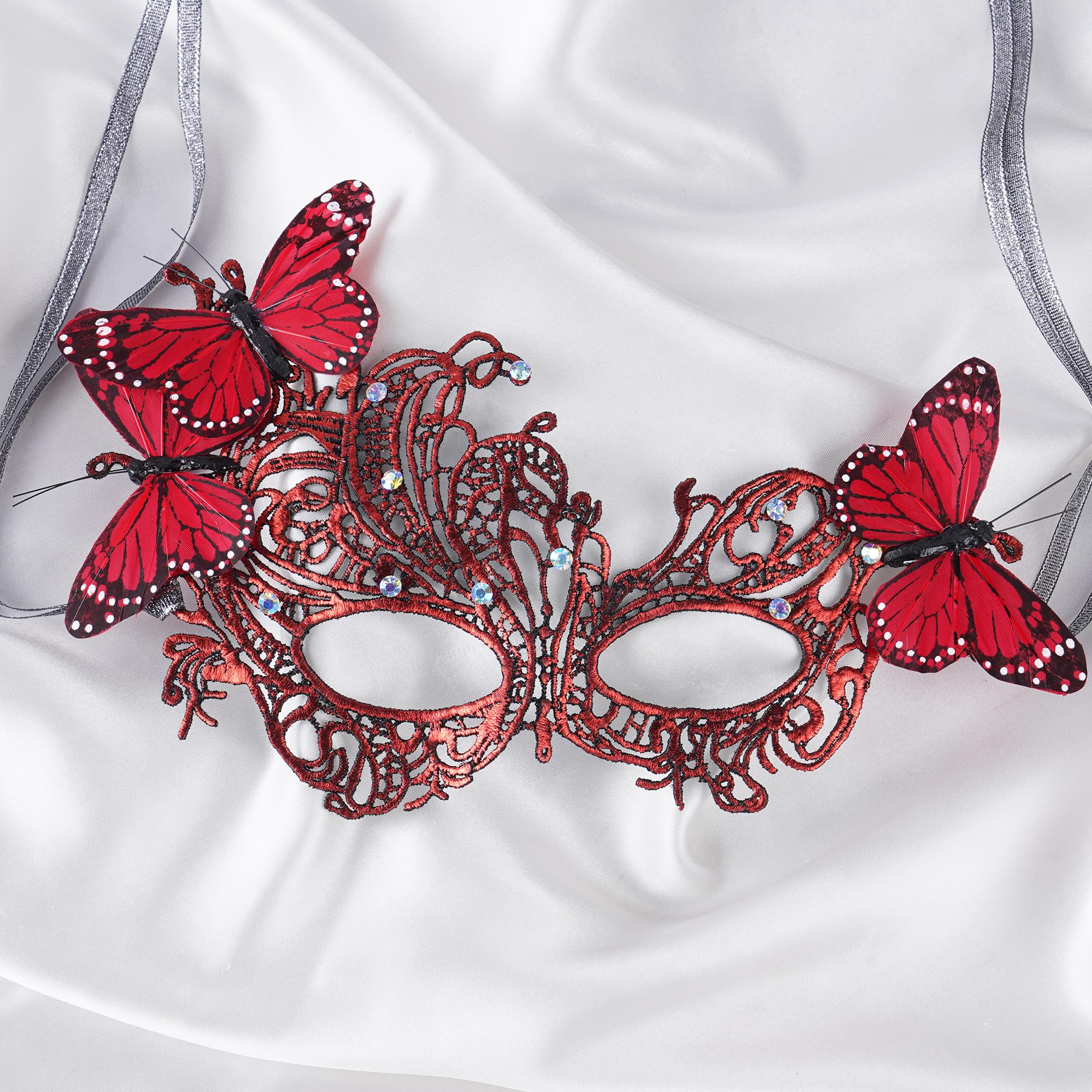 ETOFETE Halloween Butterfly Masquerade Masks for Adult Women Lace Half Face Mask Fancy Dress Cosplay Proms Carnival Accessory Costume - Image 4