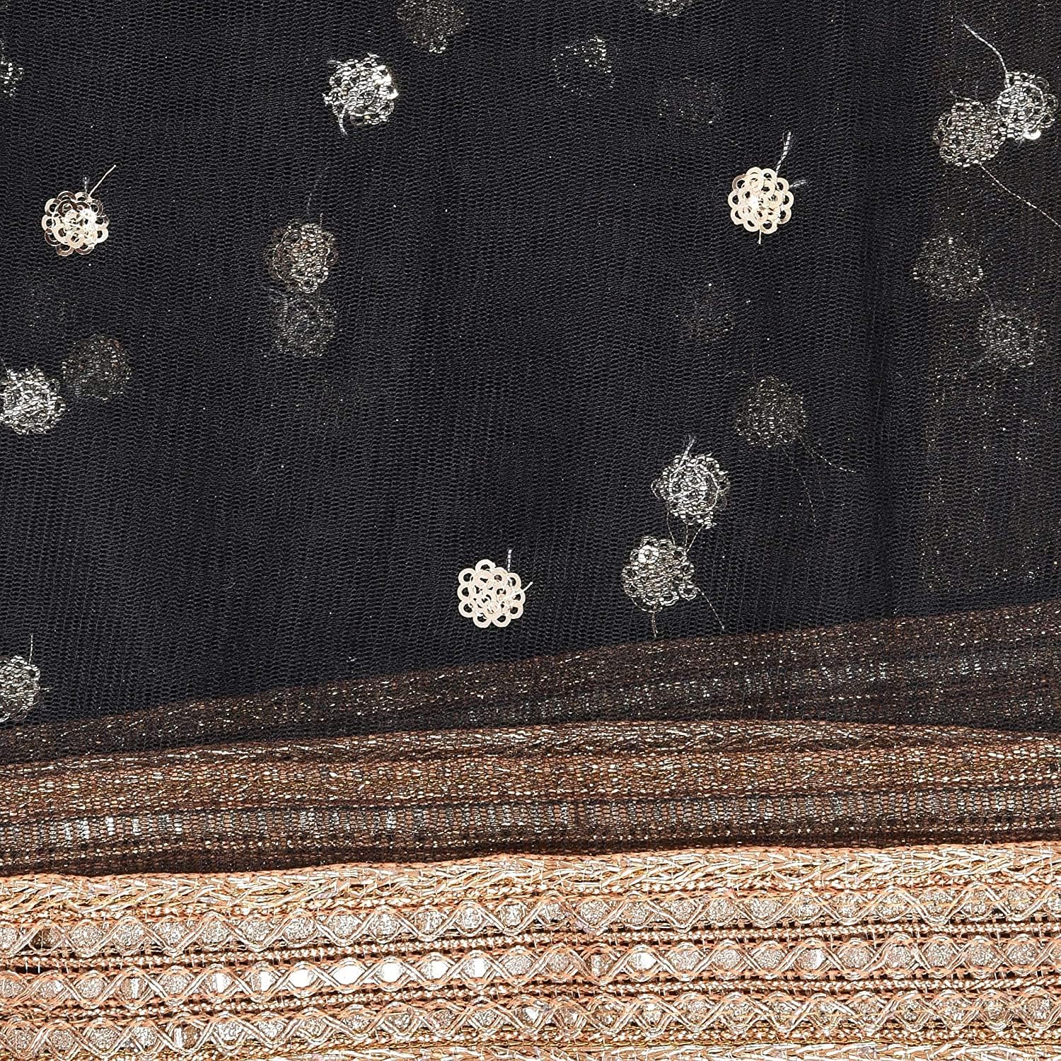 themilestocks Woman's Embellished Net Dupatta Scarf Shawl Wrap Soft Indian Bridal Wedding - Image 7