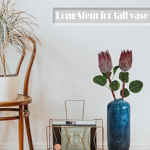 Miniatura 4 de cn-Knight 4 capullos artificiales de prota brote de flores artificiales de proté sintético de 26 pulgadas brote de protea de seda para decoración