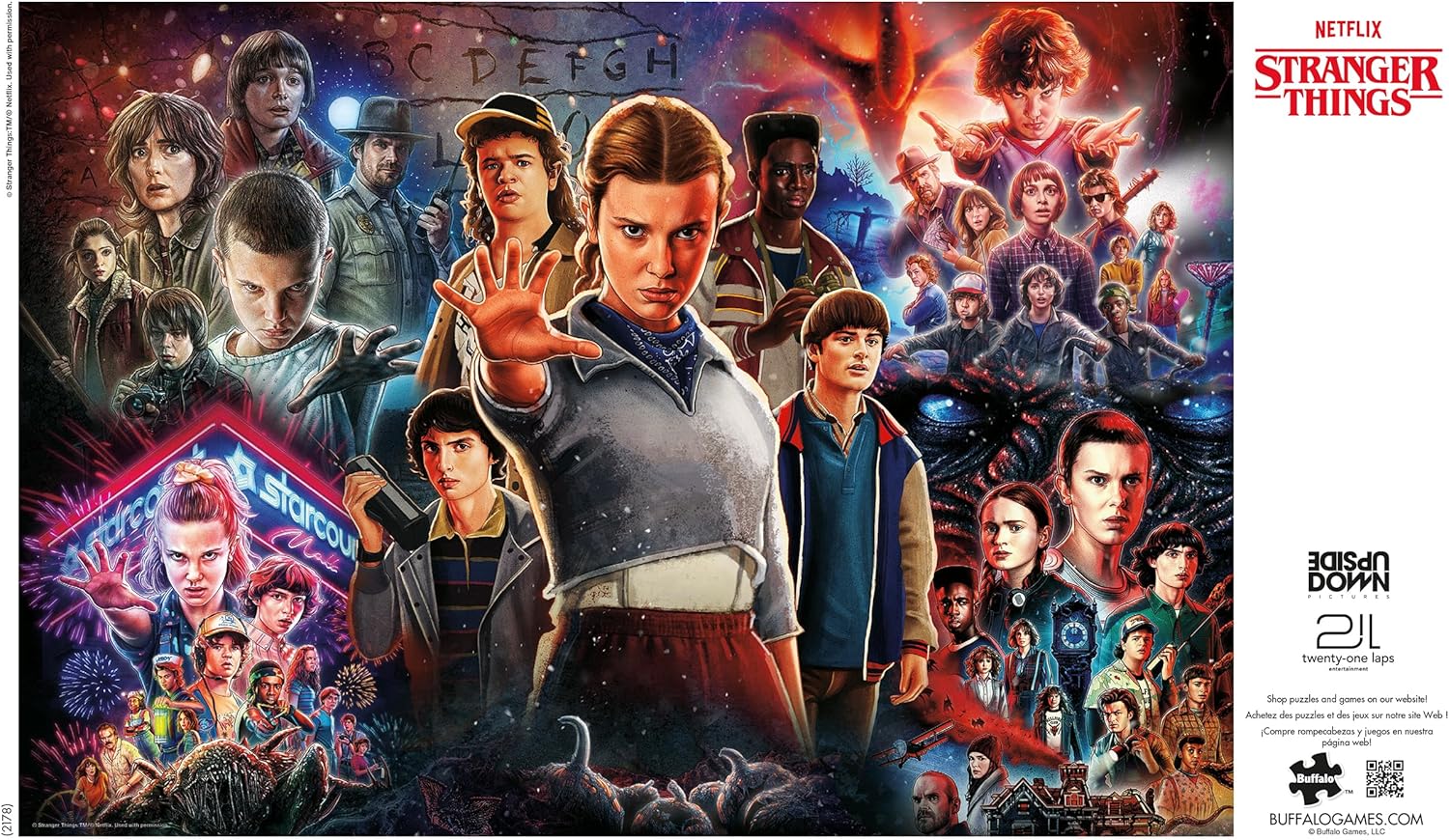 Buffalo Games – Stranger Things Collage - 2000 Piece Jigsaw Puzzle for Adults - Colorful Puzzles for Adults – Precision-Cut Pieces, Beautiful Artwork, and Hours of Relaxing Fun