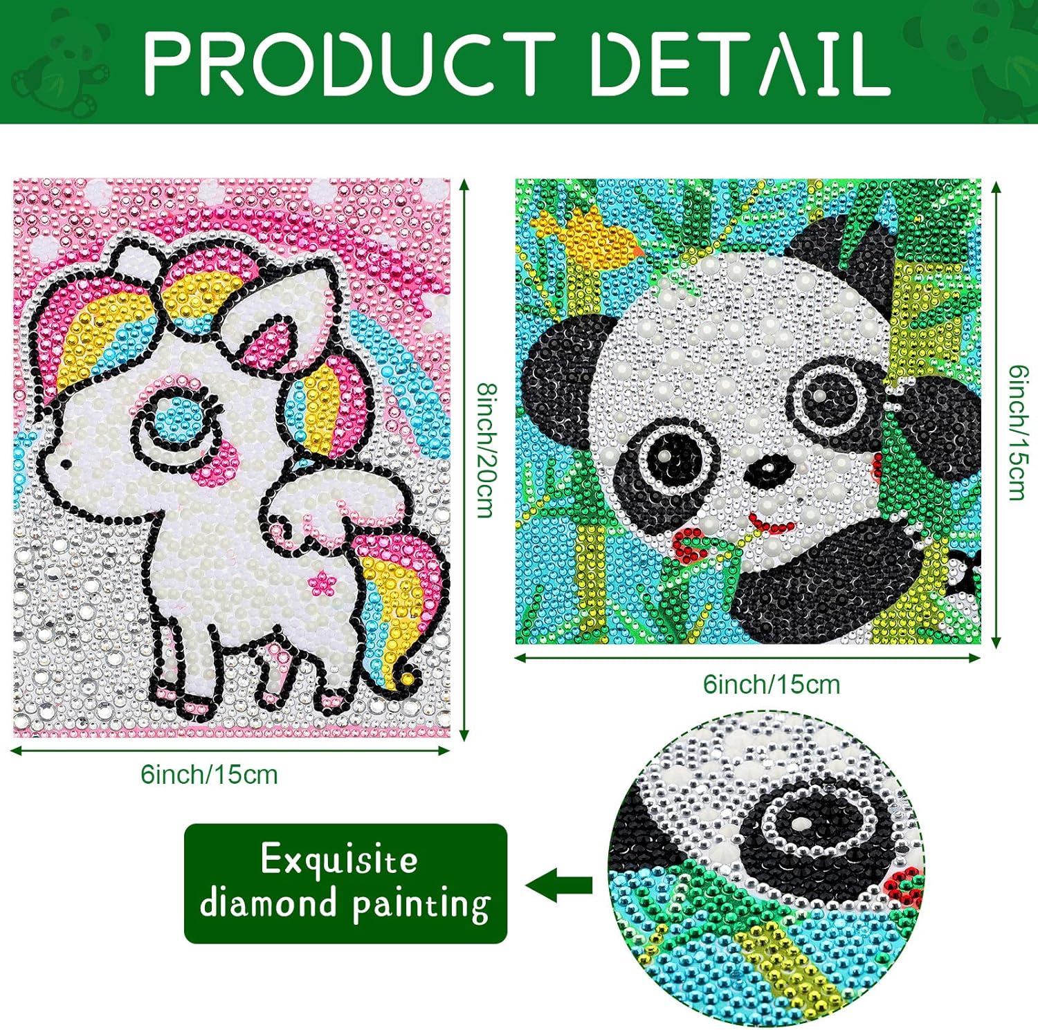 4 Pieces 5D Diamond Painting Kit for Kids Full Drill Painting by Number Kits for Beginners DIY Diamond Rhinestone Art Craft Set for Home Office Wall Decor (Chic Style) : Toys & Games