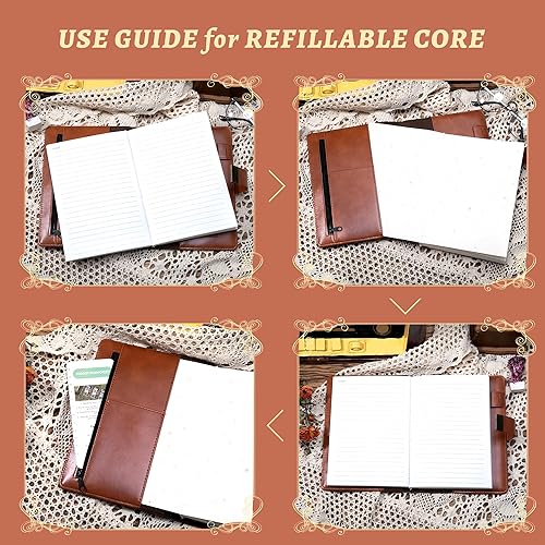 Vista 75 de Diario de bloqueo para mujeres y niñas, diario vintage con cerradura personal recargable, diario de bloqueo de cuero, cuaderno de escritura B6