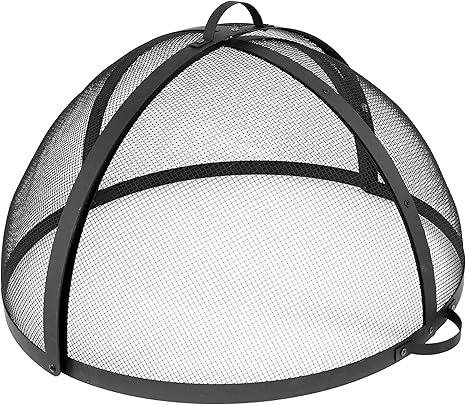 Sunnydaze 22‑Inch Round Fire Pit Spark Screen Lid – Heavy‑Duty Mesh Ember Lid & Fire Pit Screen Cover with Door, Keeps Sparks & Ashes Contained